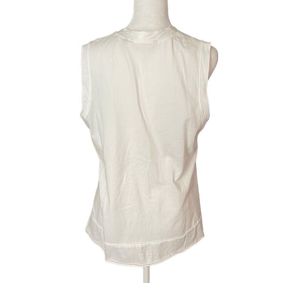 Soft Surroundings PM Petite Medium Tunic Top Sleeveless Big Button Front Blouse - Picture 8 of 8